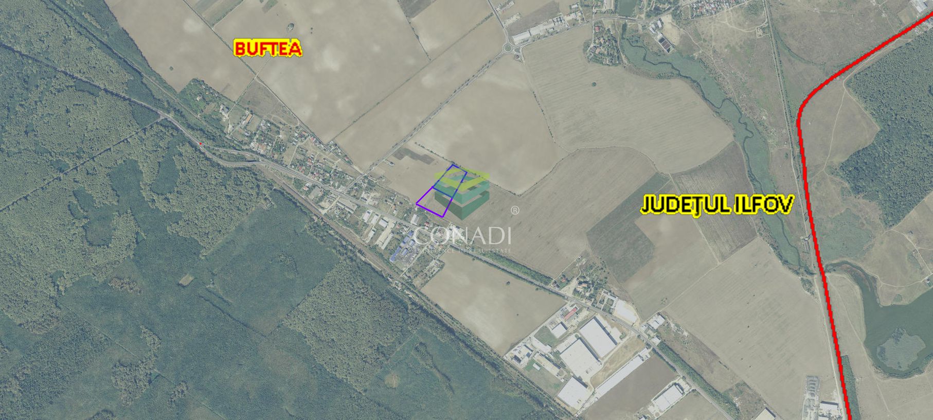 Land for sale - suitable for industrial constructions - Buftea area